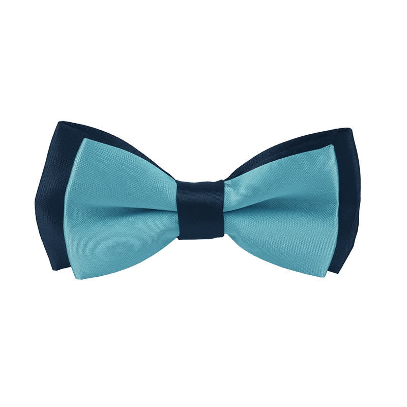 Kid's Classical Two Tone Double Layers Bow Tie - Image 18