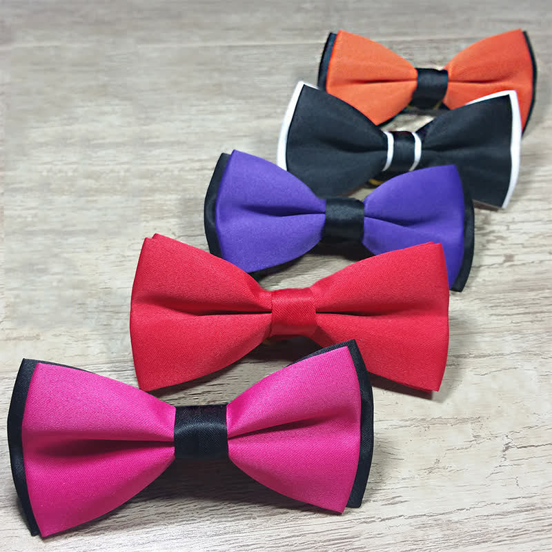 Kid's Classical Two Tone Double Layers Bow Tie - Image 2