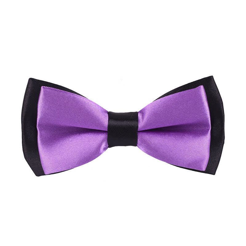 Kid's Classical Two Tone Double Layers Bow Tie - Image 21