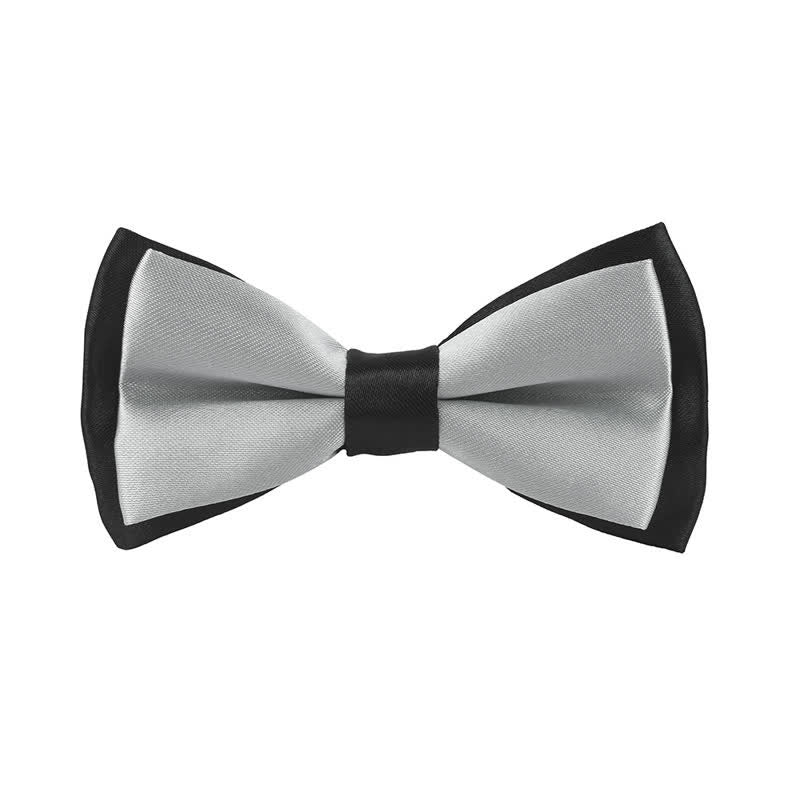 Kid's Classical Two Tone Double Layers Bow Tie - Image 24