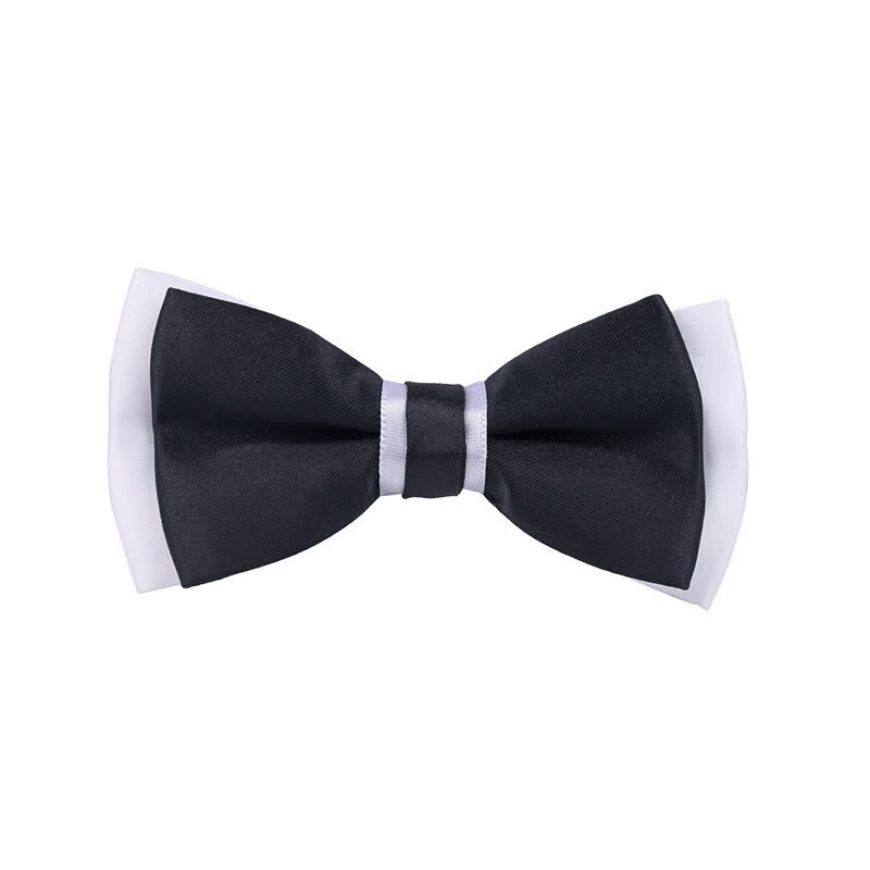 Kid's Classical Two Tone Double Layers Bow Tie - Image 25