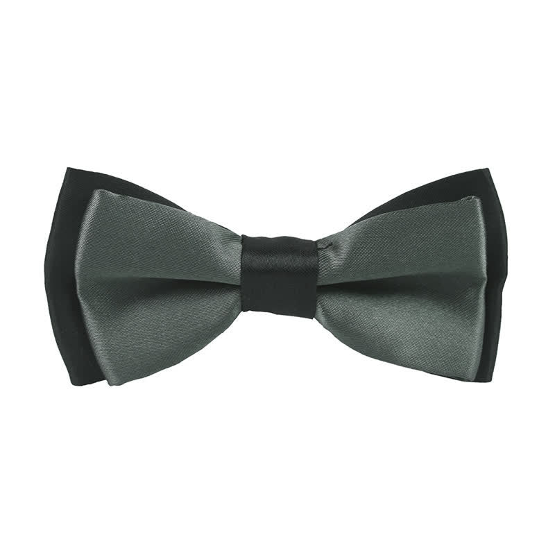 Kid's Classical Two Tone Double Layers Bow Tie - Image 30