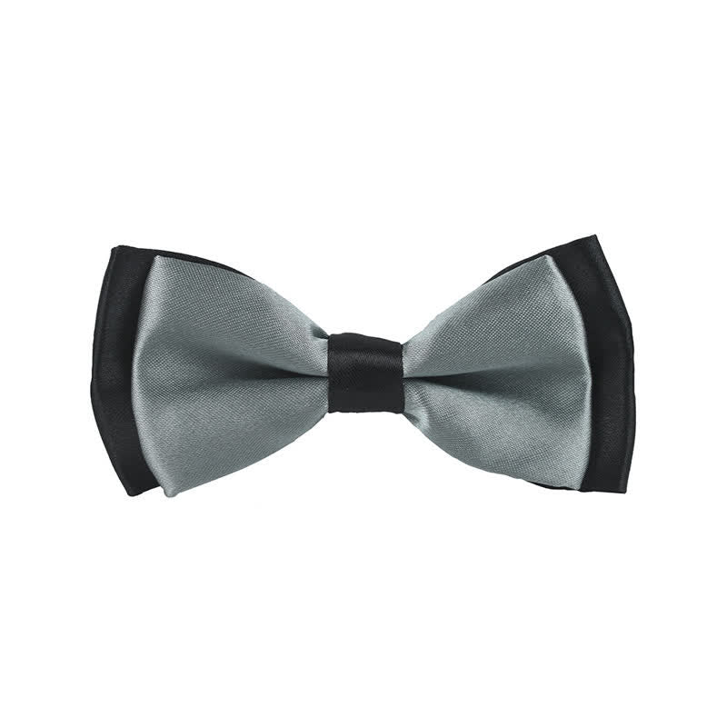 Kid's Classical Two Tone Double Layers Bow Tie - Image 31