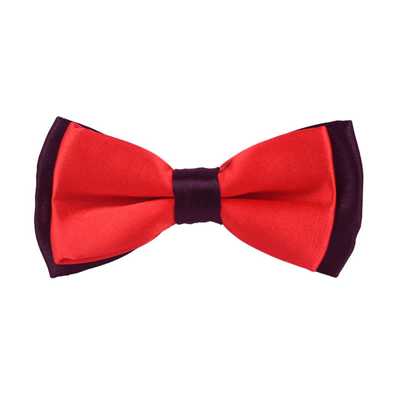 Kid's Classical Two Tone Double Layers Bow Tie - Image 5