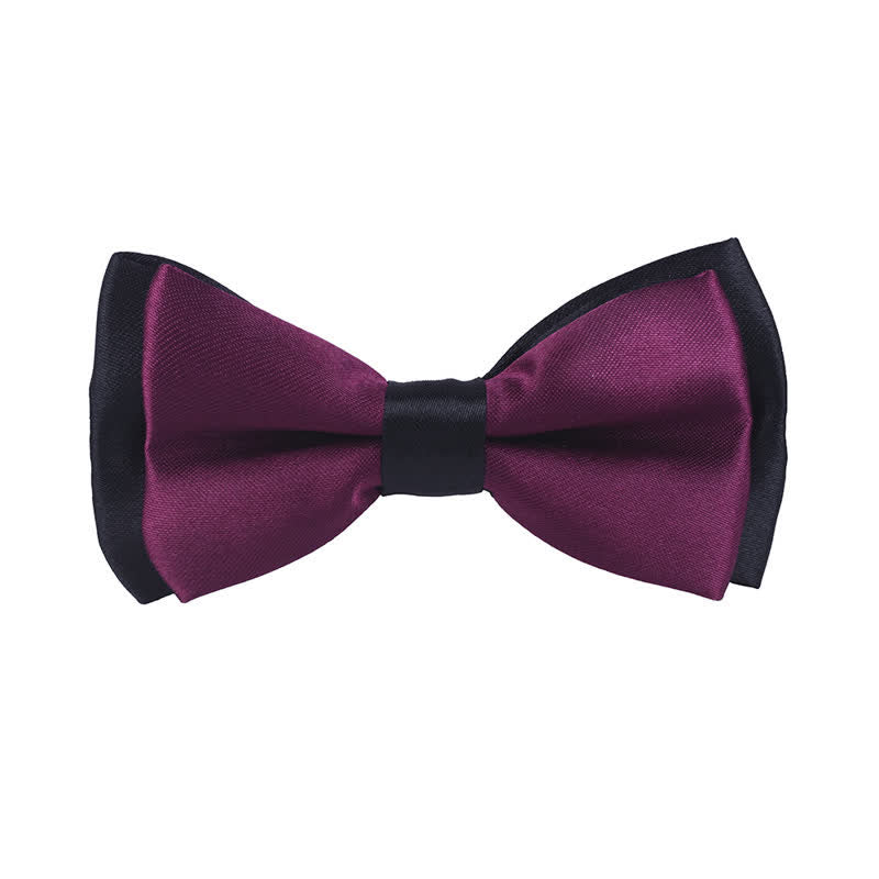 Kid's Classical Two Tone Double Layers Bow Tie - Image 9