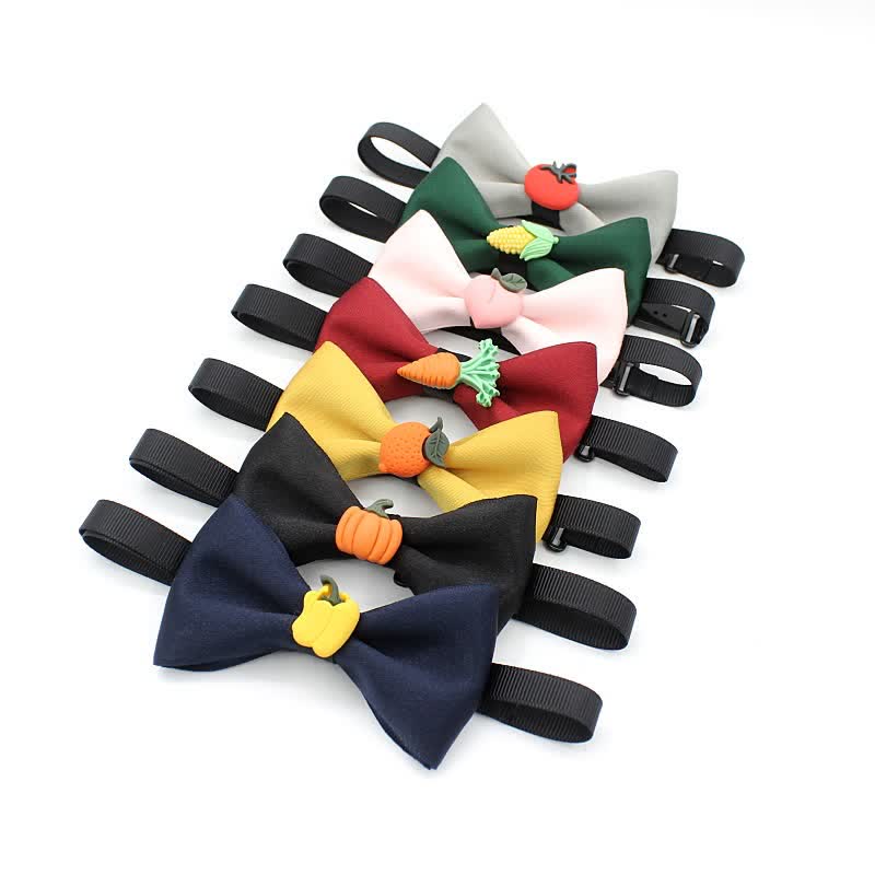 Kid's Cute Fruit Ornament Solid Color Bow Tie