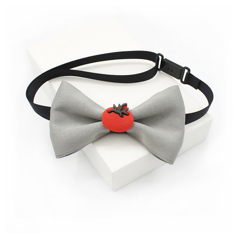 Kid's Cute Fruit Ornament Solid Color Bow Tie - Image 6