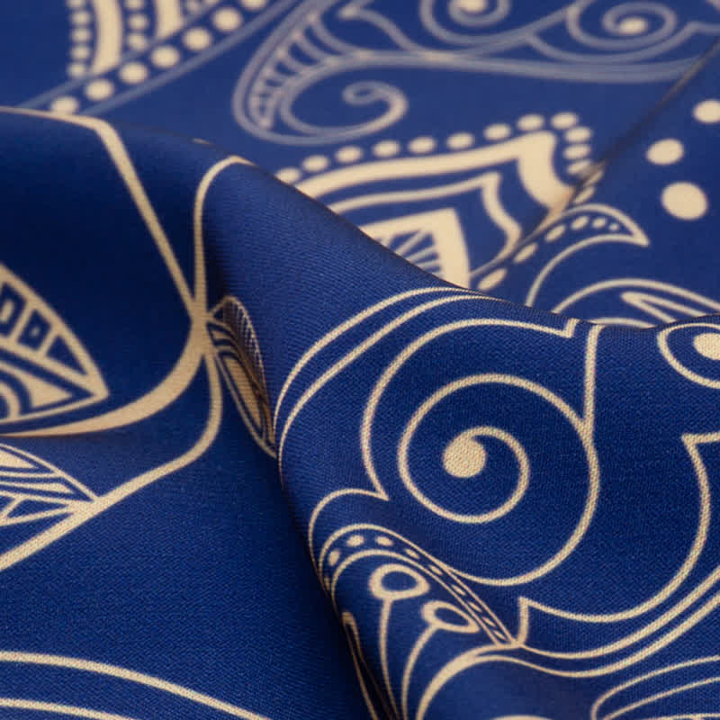 Large Elegant British Style Classical Paisley Printed Square Scarf - Image 15