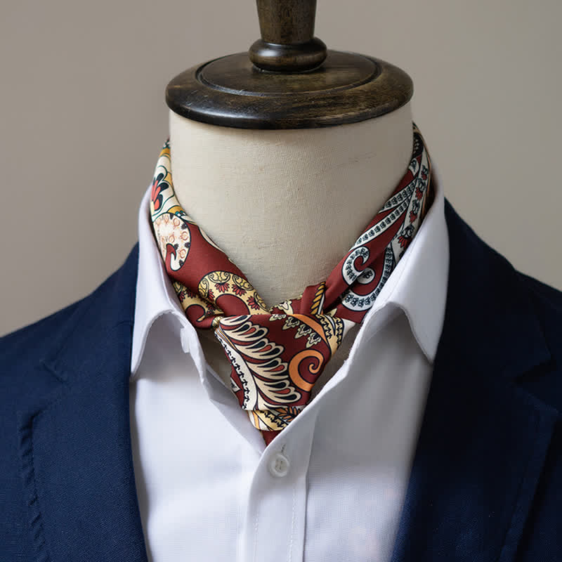 Large Elegant British Style Classical Paisley Printed Square Scarf - Image 3