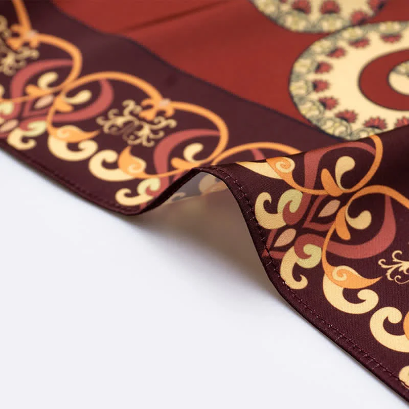 Large Elegant British Style Classical Paisley Printed Square Scarf - Image 6