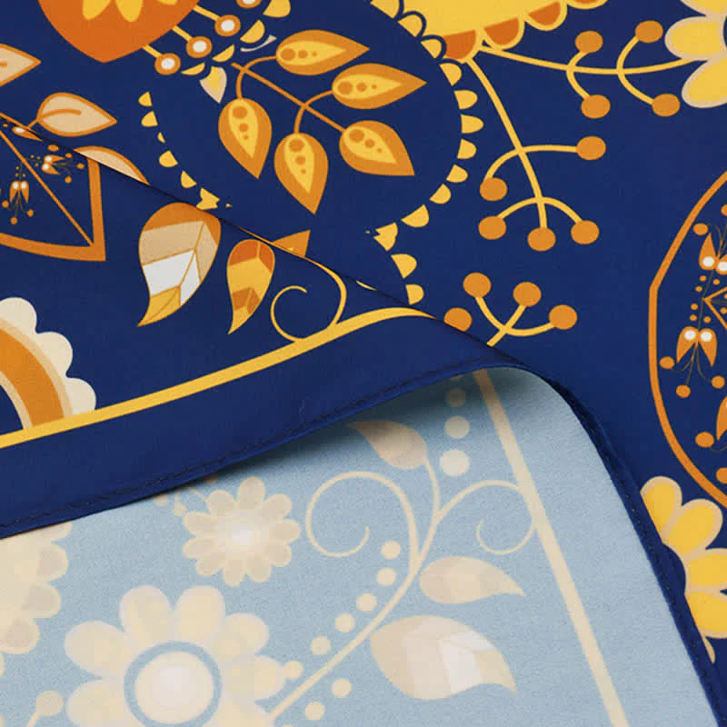 Large Elegant British Style Classical Paisley Printed Square Scarf - Image 9