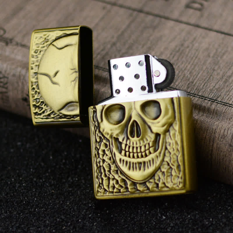 Large Skull Head Design Refillable Butane Lighter - Image 3