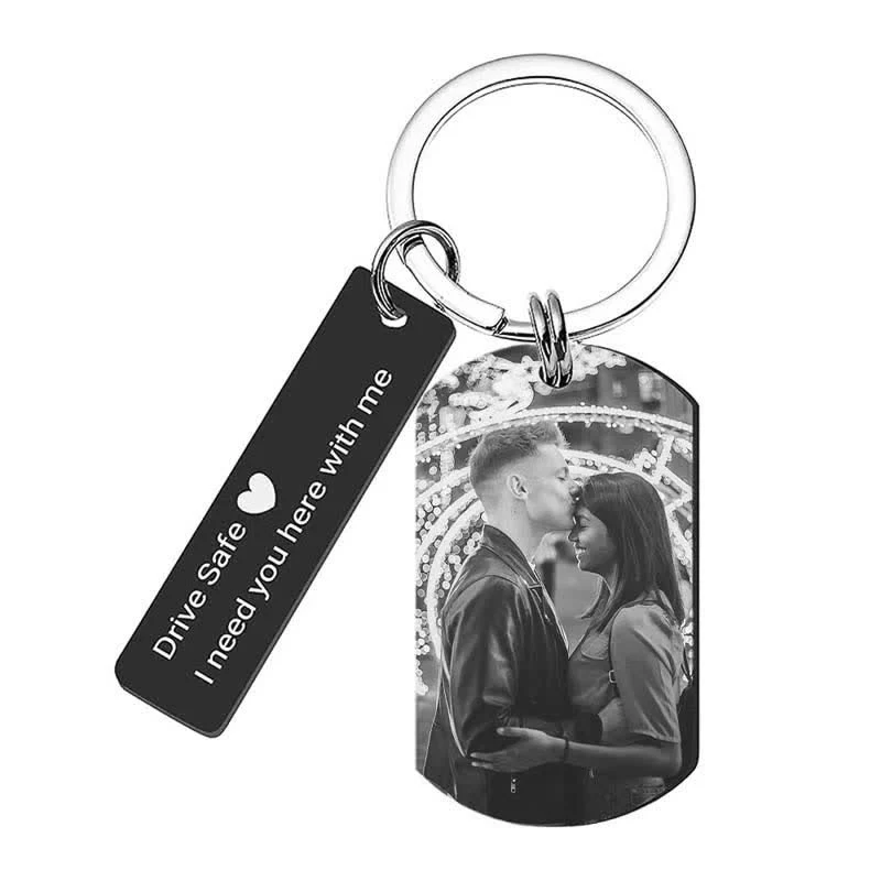 Laser Engraved Picture Custom Photo & Text Keychain - Image 2