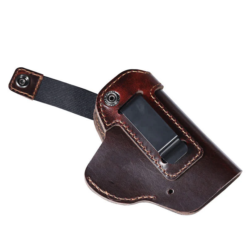Leather Holster Belt Clip With Retention Strap Belt Bag - Image 5
