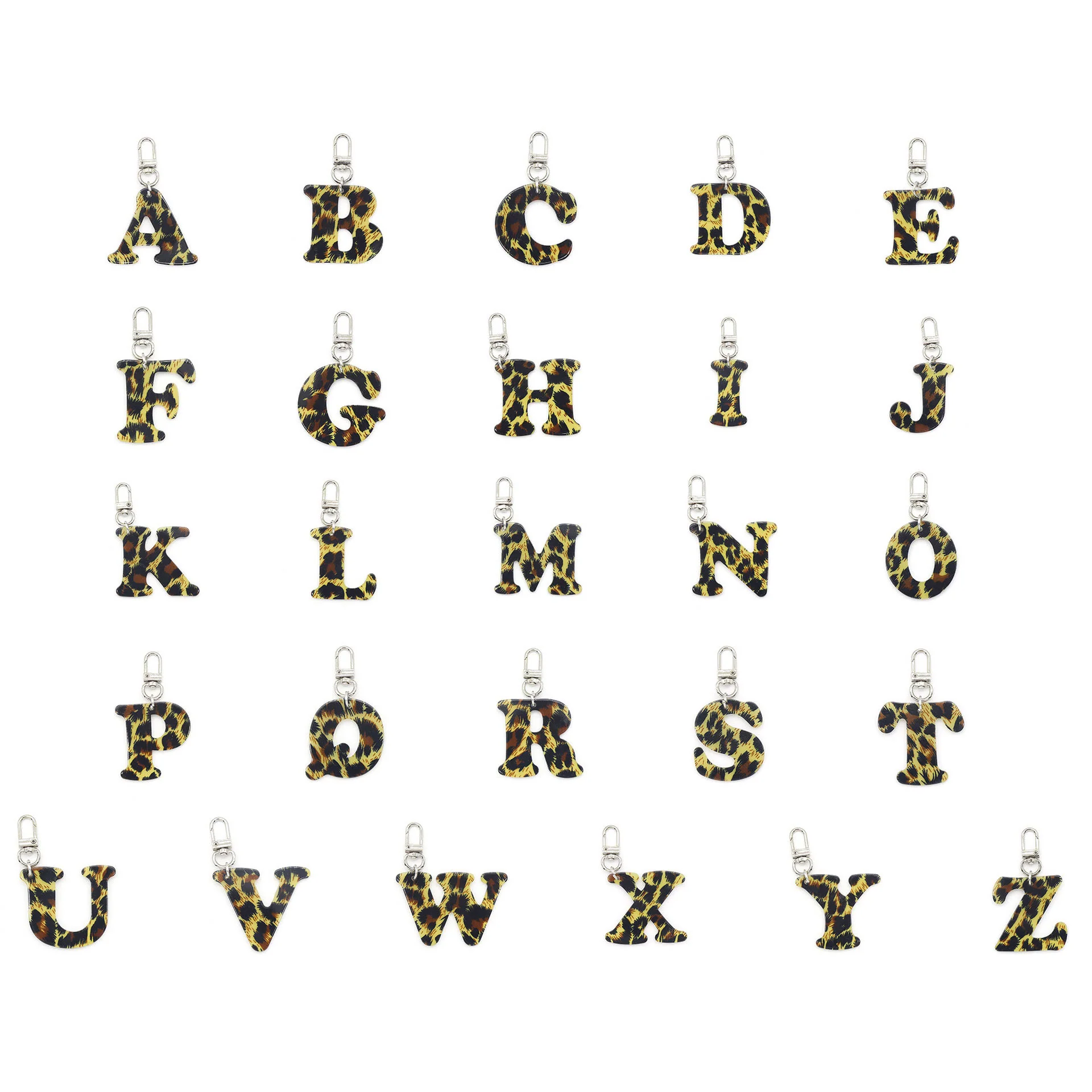 Leopard Print Letter & Cowboy Hat Pendant Keychain - Image 9