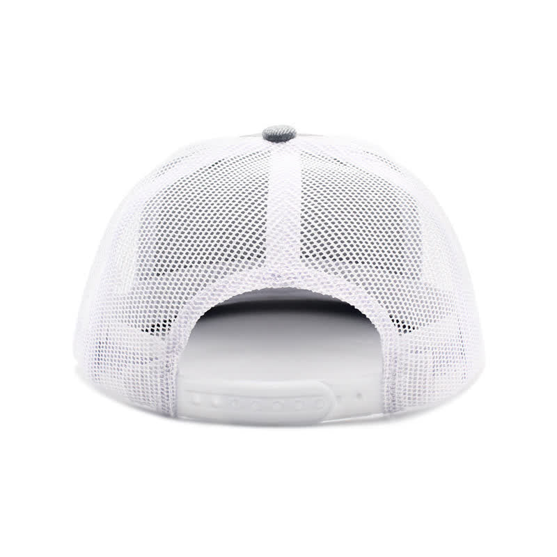 Letter Pattern Brown Leather Label Patch Trucker Hat - Image 13