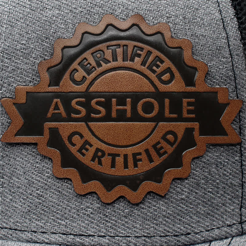 Letter Pattern Brown Leather Label Patch Trucker Hat - Image 7