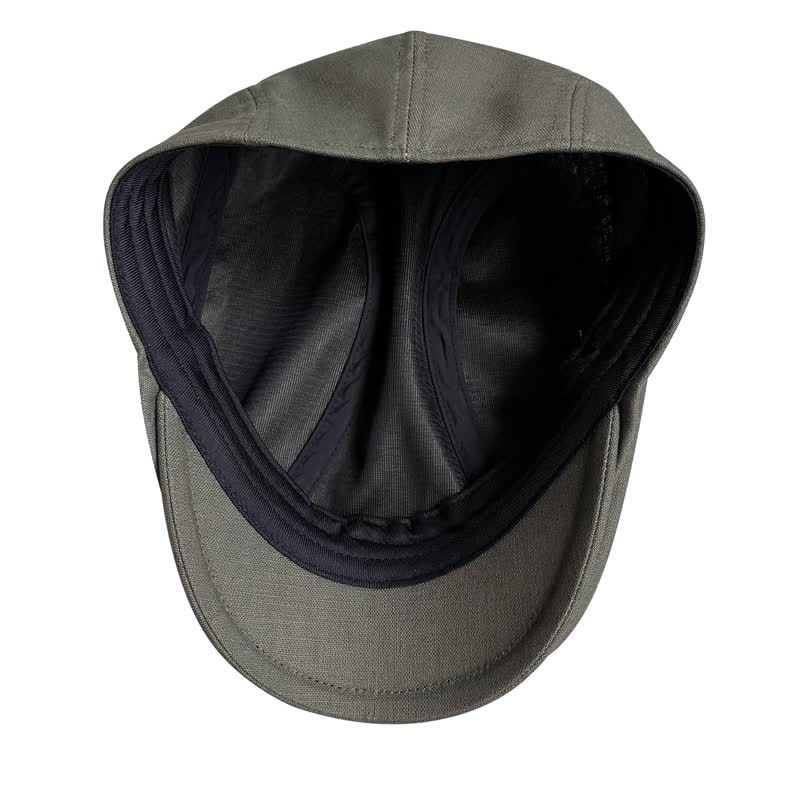 Linen Army Green Breathable Beret Flat Cap - Image 9