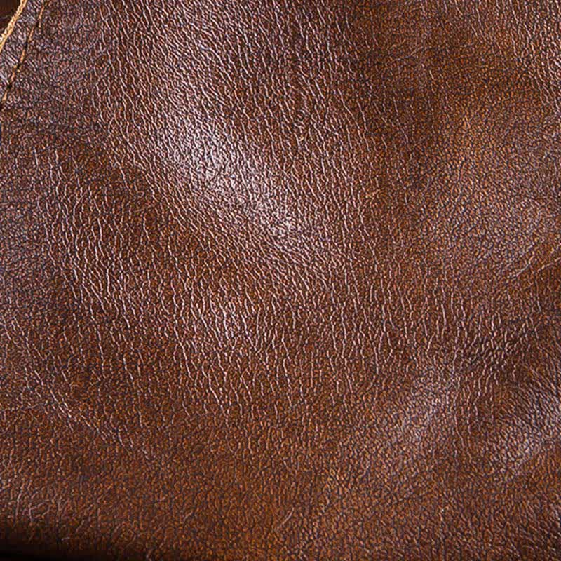 Literary Octagonal Genuine Leather Beret Cap - Image 13