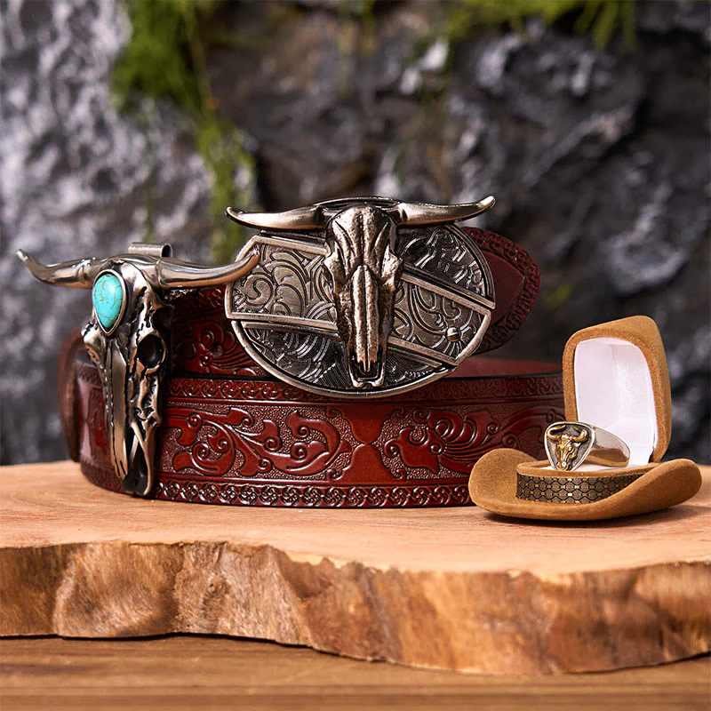 Longhorn Skull DIY Hidden Knife Belt Buckle With Bull Ring Bundle Set - Image 8
