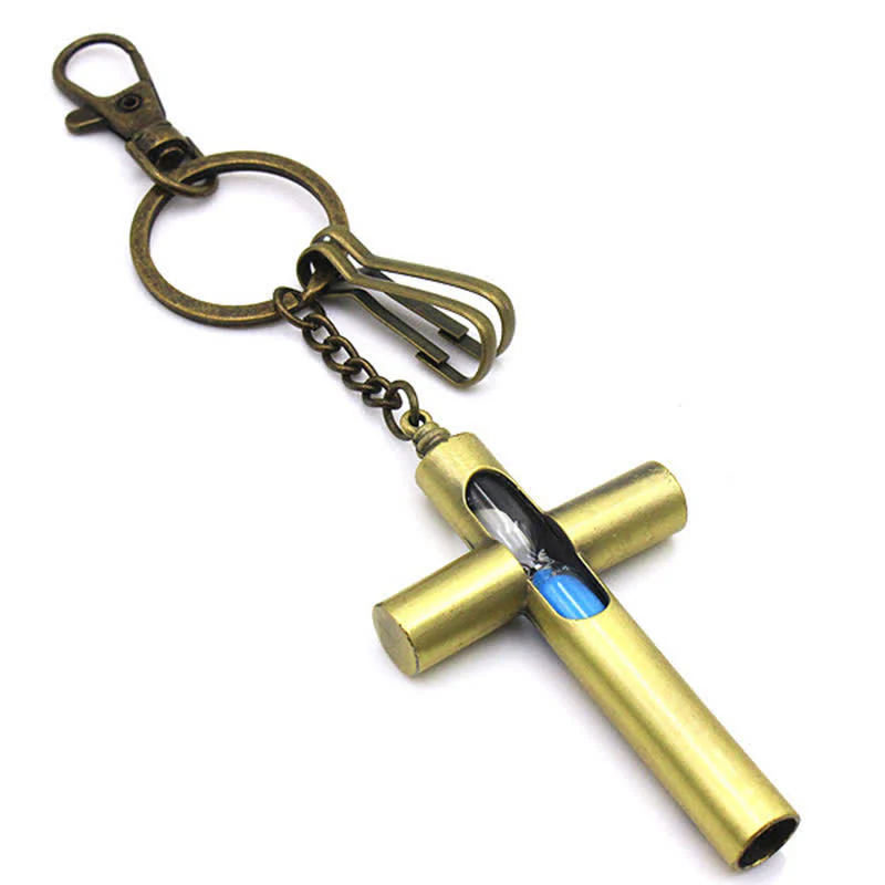 ''Love you'' Timeless Hourglass Cross Whistle Keychain - Image 5