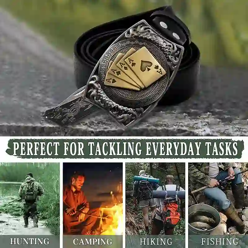Lucky Poker DIY Hidden Knife Belt Buckle Lighter Buckle Lighter Bundle Set - Image 4