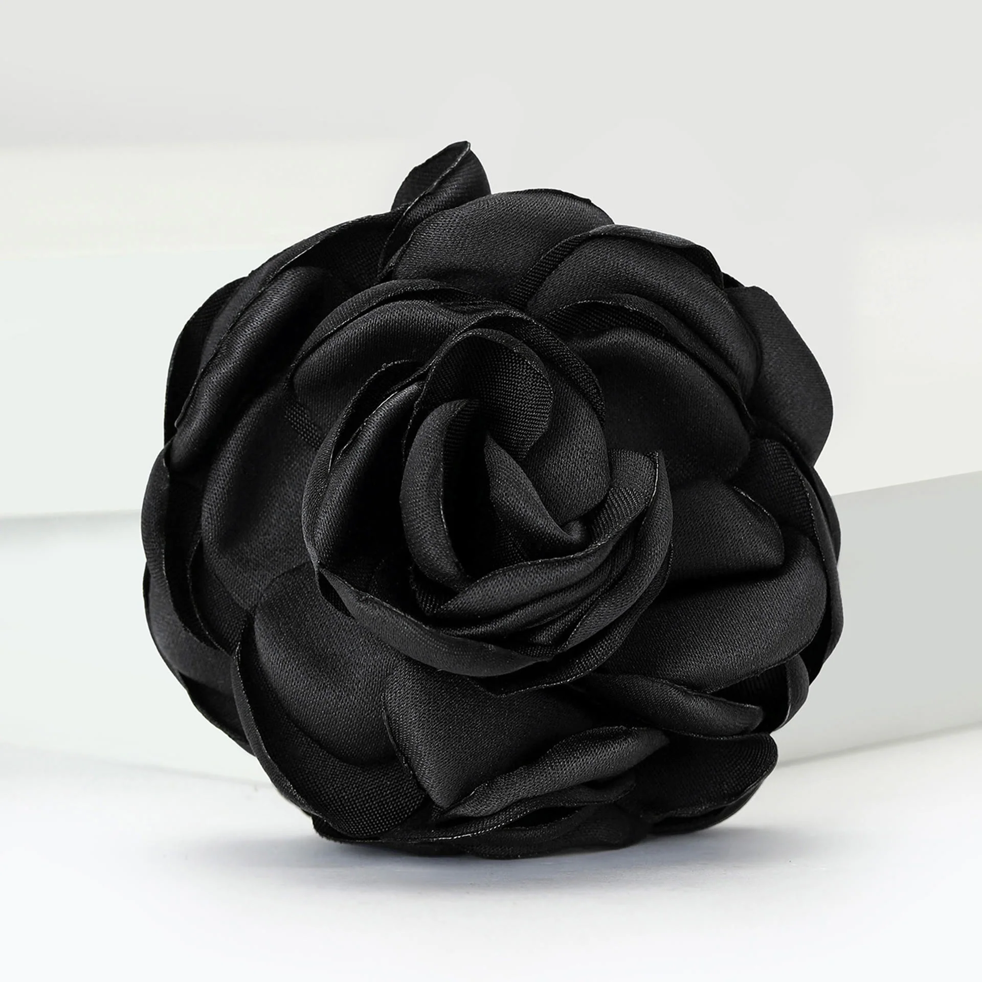 Lustrous Satin Elegant Rose Multi-color Brooch - Image 3