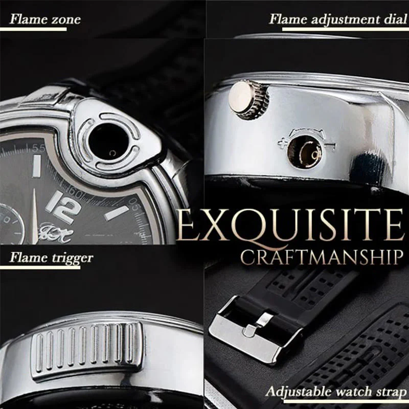 Luxurious Wrist Watch Refillable Butane Lighter - Image 4