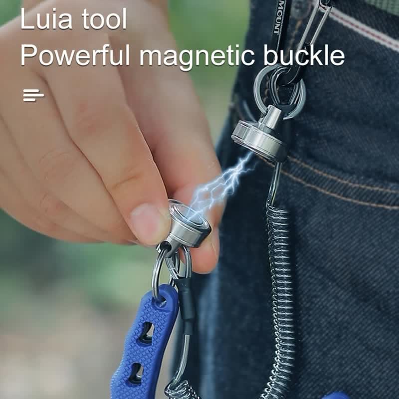 Magnetic Buckle Spring Rope Net Release Holder Keychain - Image 5