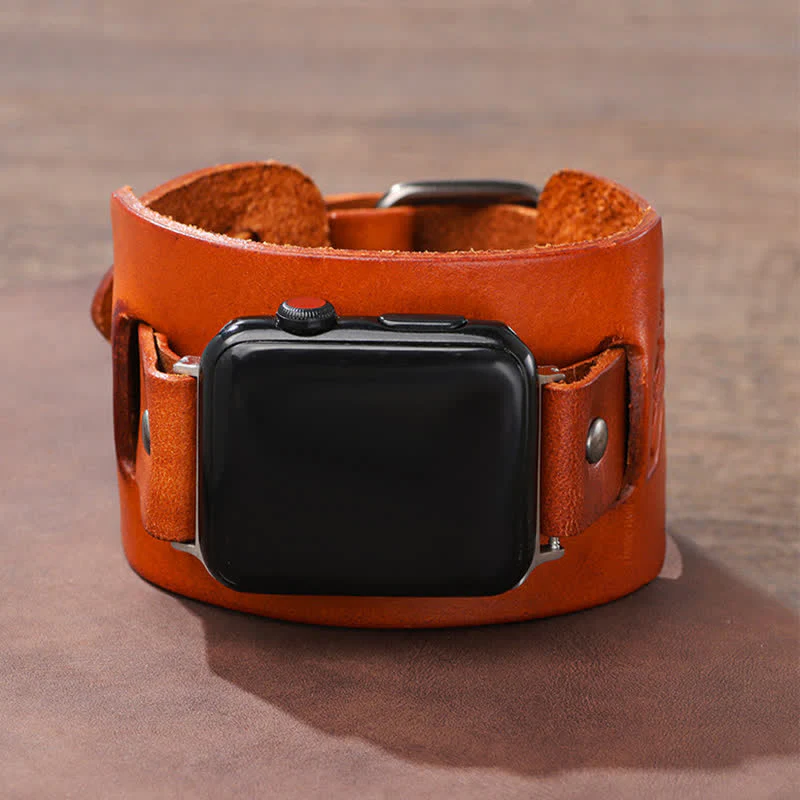 Male Eagle Viking Totem Leather Watch Band - Image 6