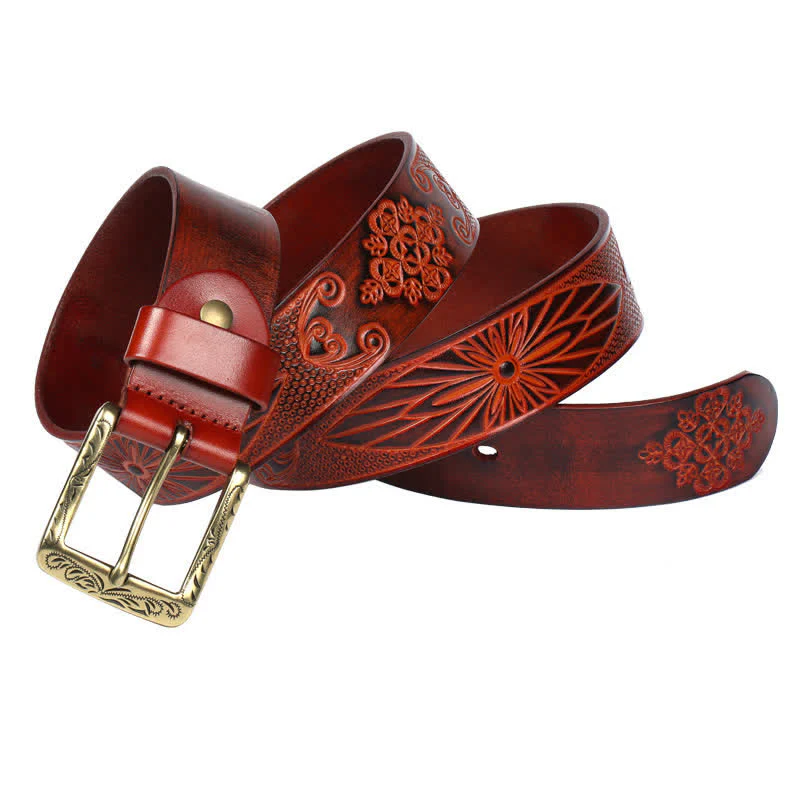 Medieval Exotic Embossed Pattern Leather Belt - Image 14