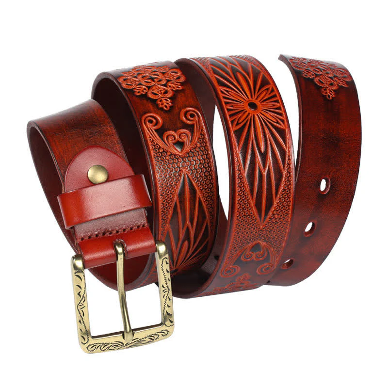 Medieval Exotic Embossed Pattern Leather Belt - Image 15