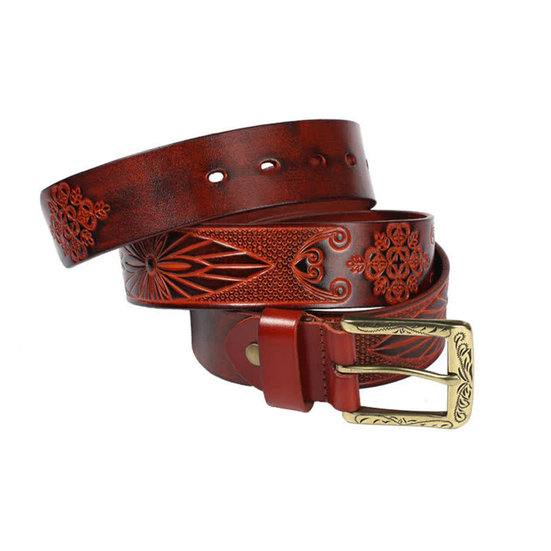 Medieval Exotic Embossed Pattern Leather Belt - Image 16