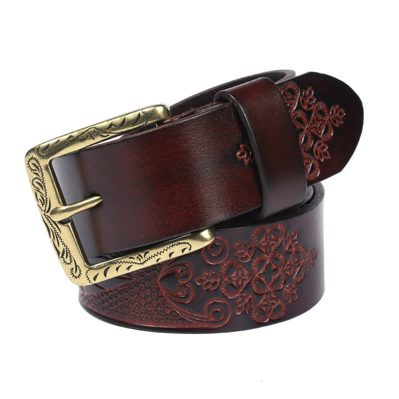 Medieval Exotic Embossed Pattern Leather Belt - Image 4