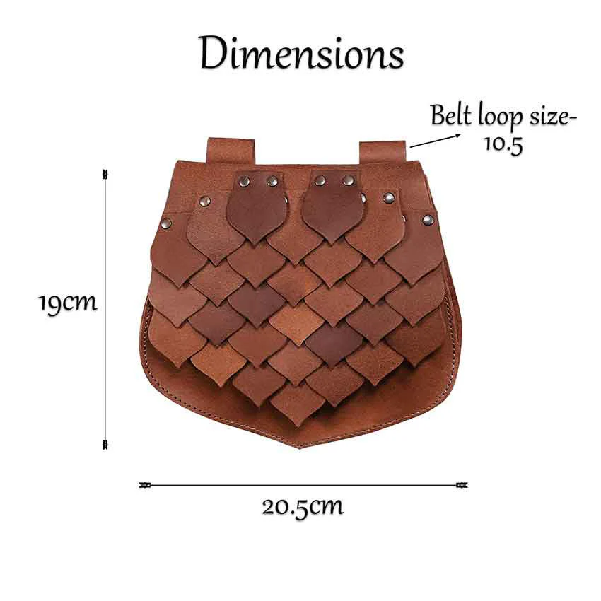 Medieval Style Large Capacity Fish Scale Viking Belt Bag - Image 6