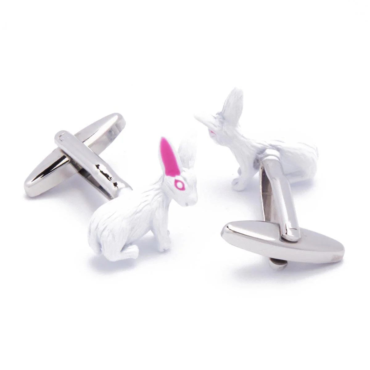 Men's 1 Pair Cute Bunny Button Covers Set Cufflinks - Image 2