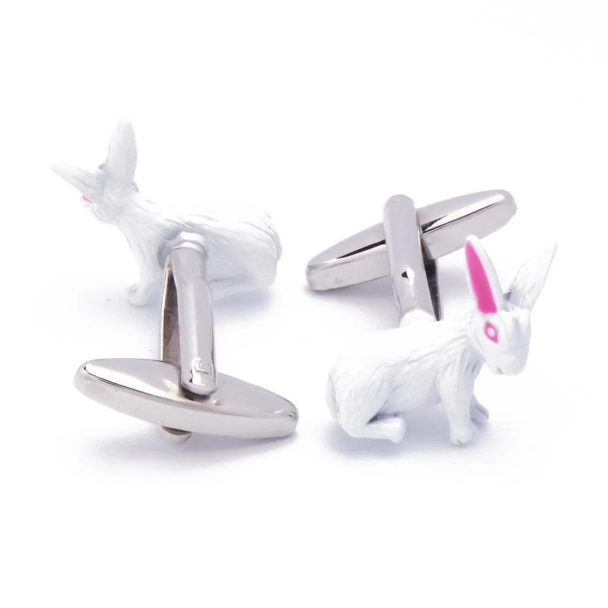Men's 1 Pair Cute Bunny Button Covers Set Cufflinks - Image 3