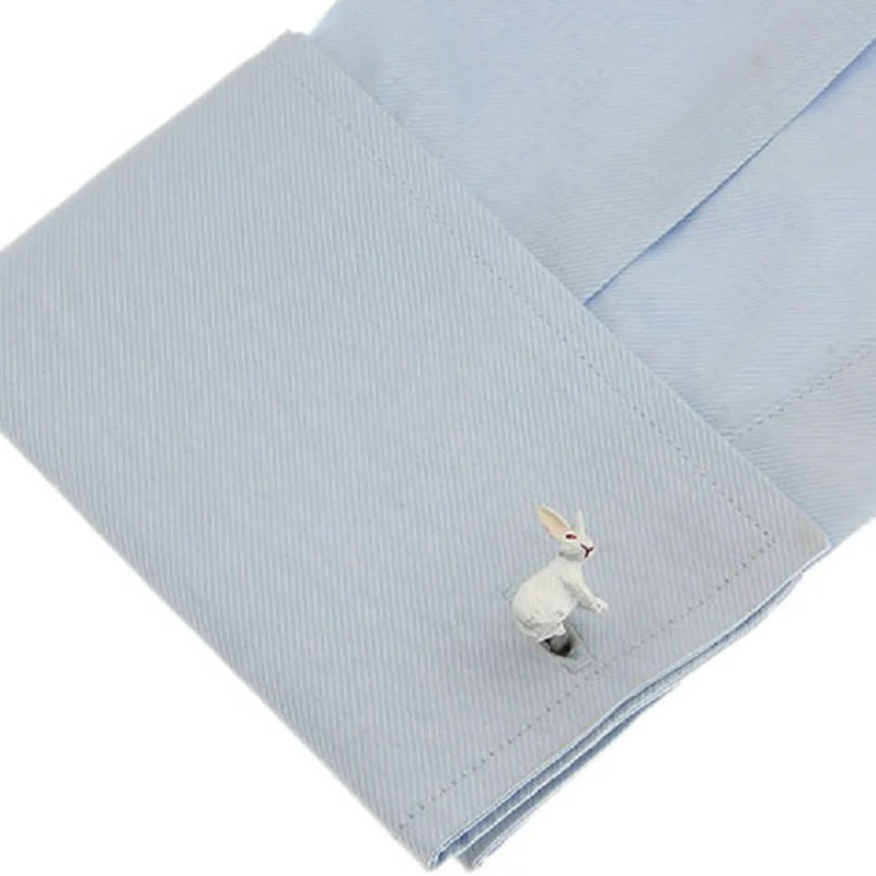 Men's 1 Pair Cute Bunny Button Covers Set Cufflinks - Image 5