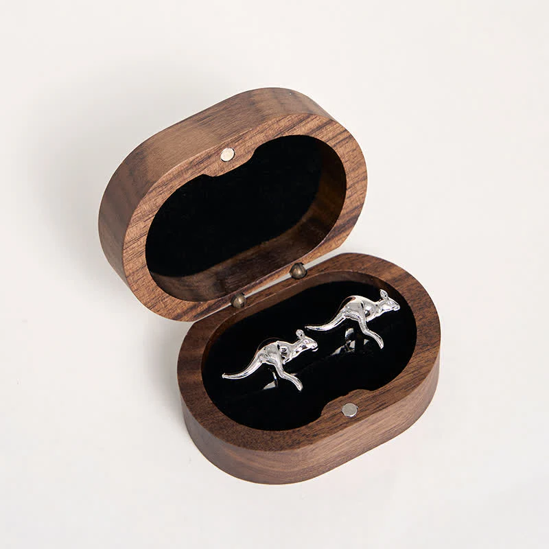 Men's 1 Pair Cute Kangaroo Silver-Tone Cufflinks - Image 6