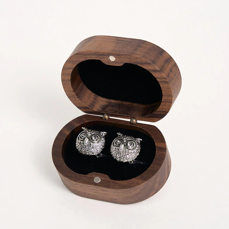 Men's 1 Pair Cute Owl Head Silver-Tone Cufflinks - Image 7