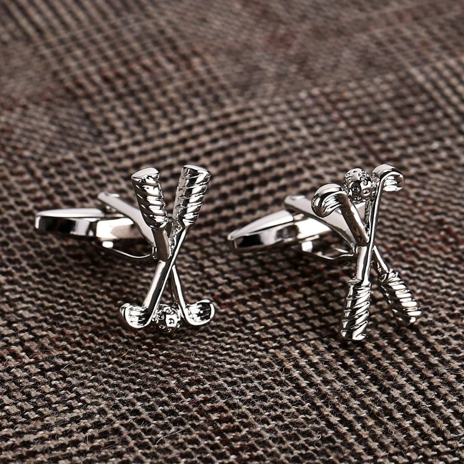 Men's 1 Pair Golf Time Button Covers Set Cufflinks - Image 5