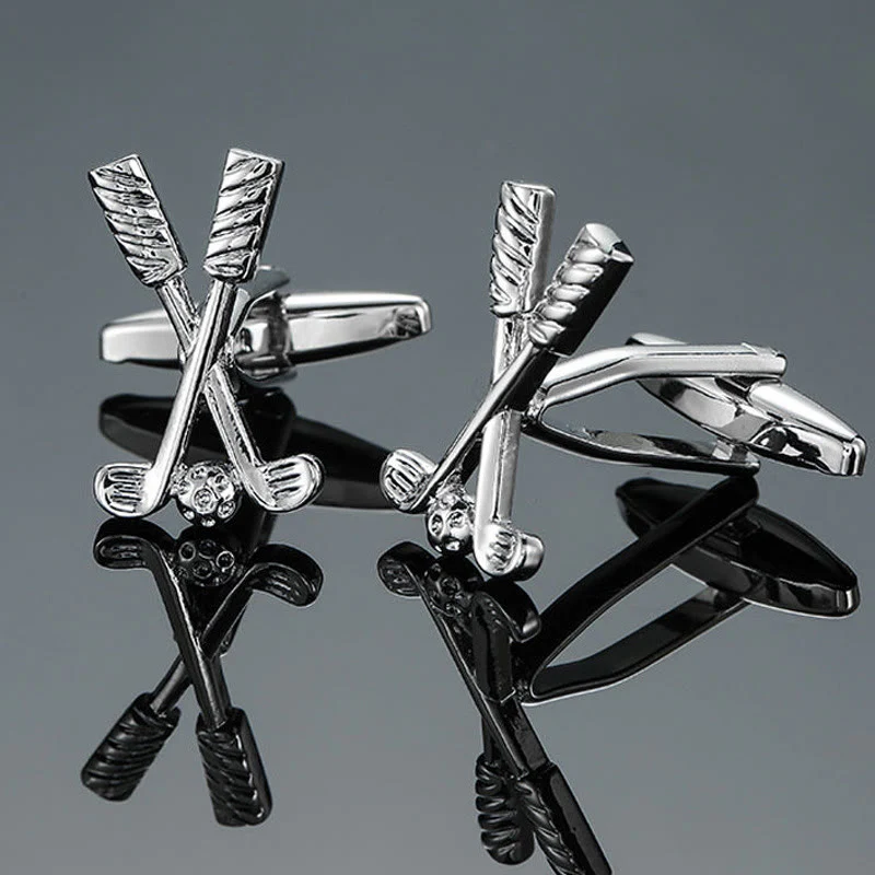 Men's 1 Pair Golf Time Button Covers Set Cufflinks - Image 6