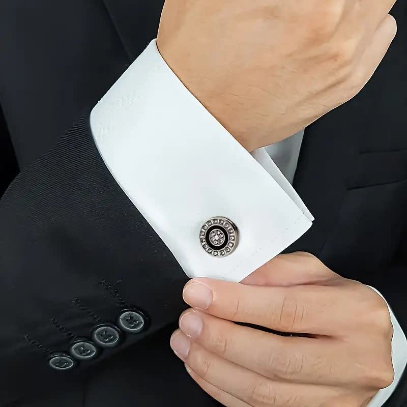Men's 1 Pair Novelty Snap-On Elegant Button Covers Set Cufflinks - Image 9