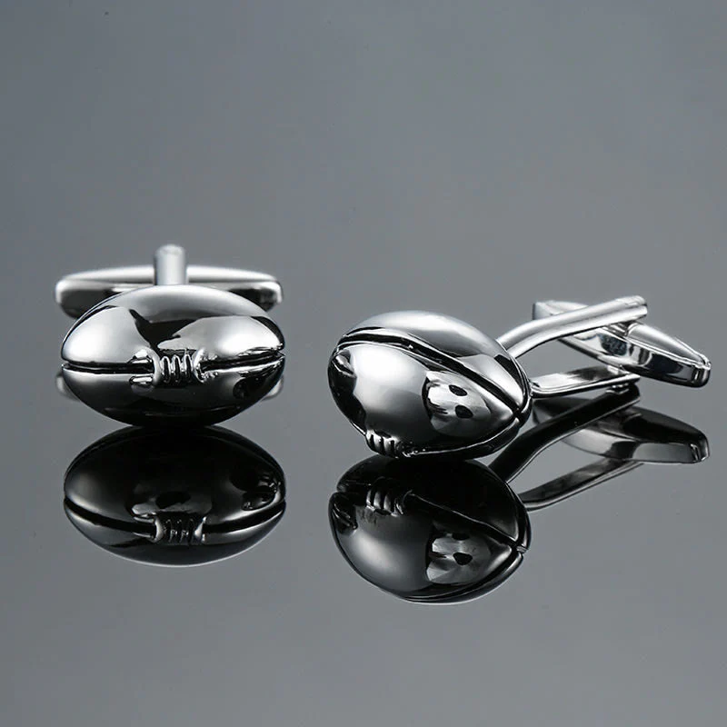 Men's 1 Pair Rugby Time Button Covers Set Cufflinks - Image 4