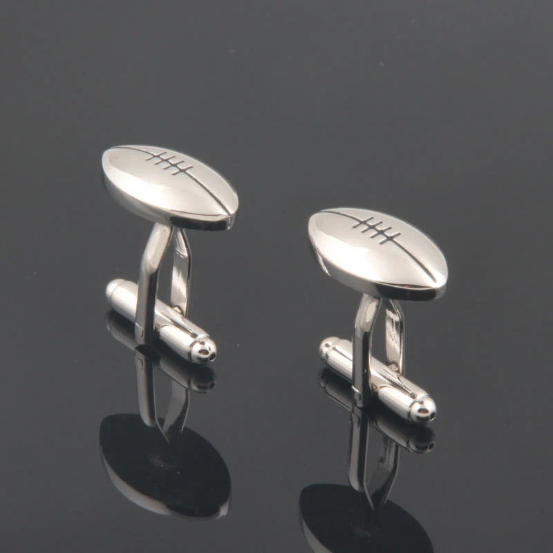 Men's 1 Pair Rugby Time Button Covers Set Cufflinks - Image 5