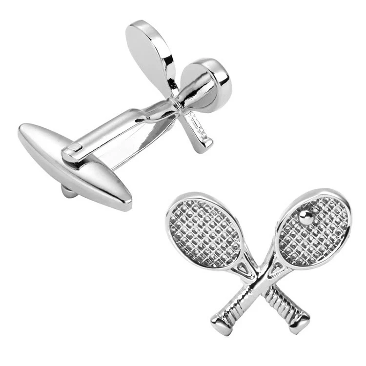 Men's 1 Pair Tennis Time Button Covers Set Cufflinks - Image 10