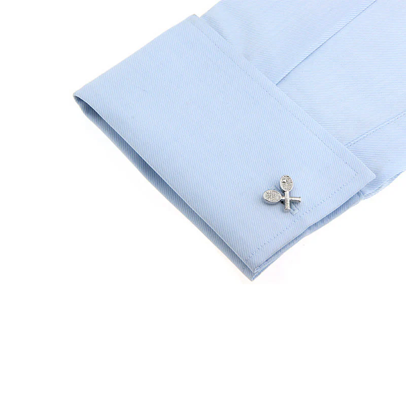 Men's 1 Pair Tennis Time Button Covers Set Cufflinks - Image 2
