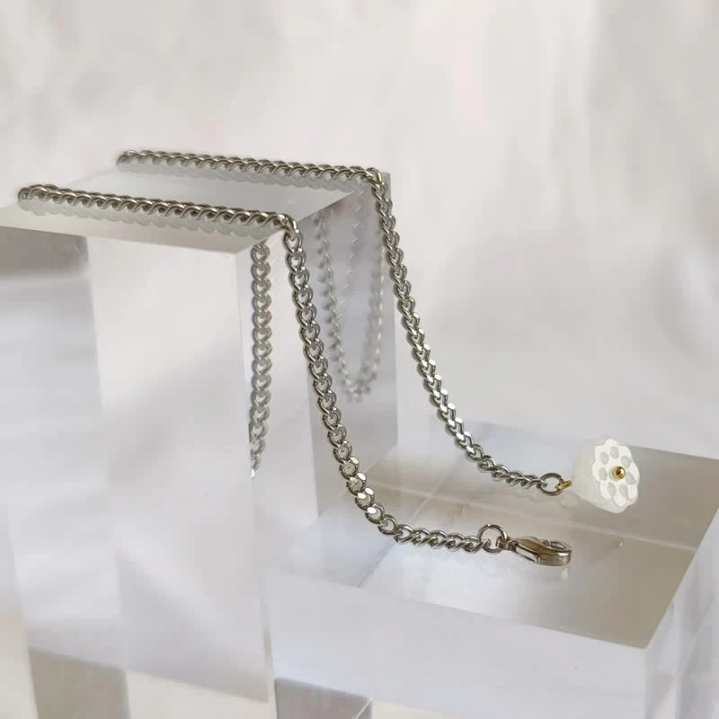 Men's 18K Gold-Plated Natural Stone Lapel Chain Suit Brooch with Hanging Chain - Image 8