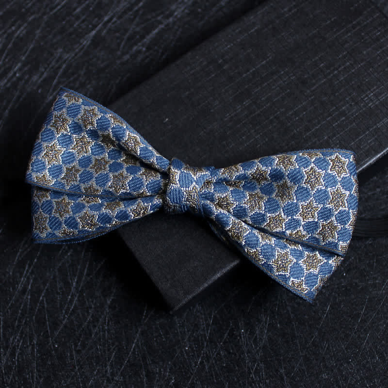 Men's Abstract Pattern Double Layers Bow Tie - Image 12