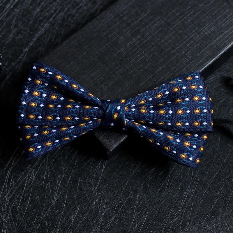 Men's Abstract Pattern Double Layers Bow Tie - Image 15